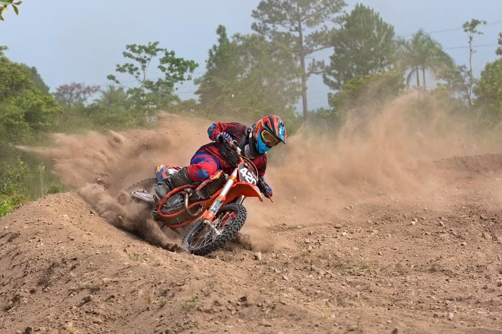 Dirt bike rider on a trail
